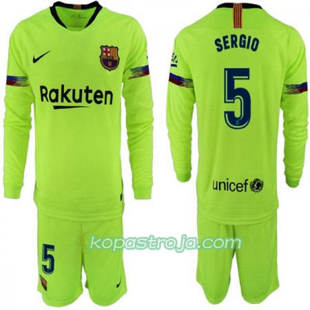Billiga Fotbollströjor FC Barcelona Sergio 5 Barn Borta tröja 2018/19 Långärmad